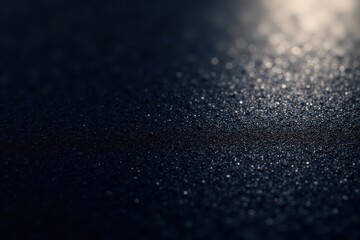 Deep black foil, textured surface, shimmering highlights, metal, dark background