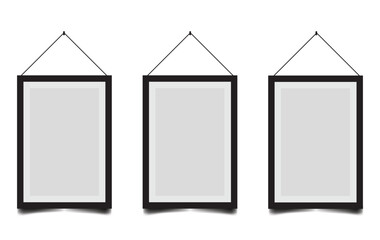 Empty white photo frame. Set realistic photo card frame mockup - vector for stock