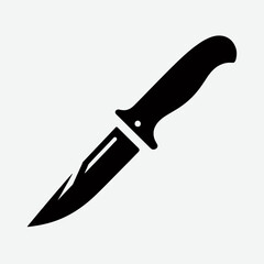 Obraz premium very simple flat and single minimalist Knife Silhouette in black on a white background