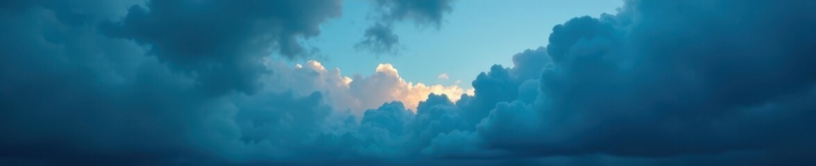 Dense smoke obscures a deep blue sky, ominous clouds gather , landscape, overcast, ominous