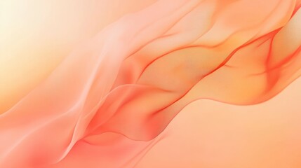 Obraz premium Abstract Peach and Orange Fabric Flowing in Soft Warm Light