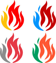 Dynamic Dual-Tone Fire Logo with Unique Color Variations