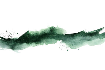 Delicate Green Watercolor Brushstroke with Smooth Edges for Isolation and Abstract Art