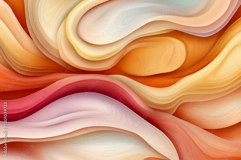 Poster a geometric abstract design of a canyon, using warm earth tones and sharp edges
