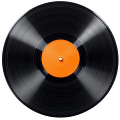 Retro Vinyl Record on Transparent Background