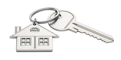 House Keys with House-Shaped Keychain – Transparent Background, Real Estate Concept
Real Estate House Key with Home-Shaped Keychain – Isolated on Transparent Background