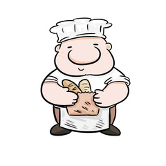 chef with a bread 