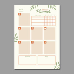 Naklejka premium weekly planner template vector