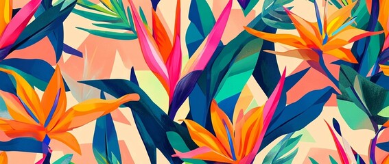 abstract  bird of paradise colorful background