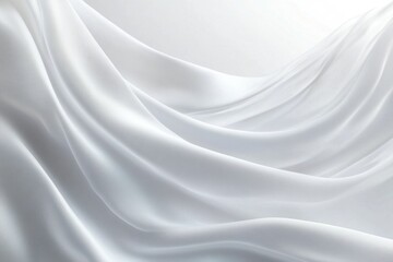 Obraz premium Elegant flowing white silk fabric with soft folds and waves.