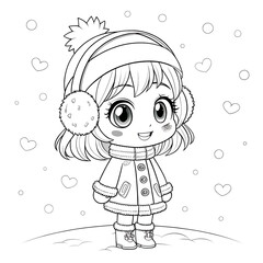Fototapeta premium girl in winter clothes