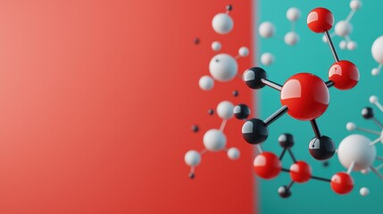 Vibrant Molecular Structure With Colorful Atoms and Bonds