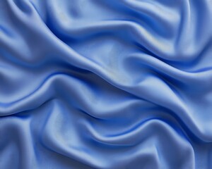 Fototapeta premium Blue fabric, draped silk, textured background, for fashion design