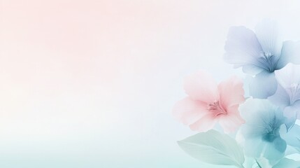 Obraz premium delicate watercolor illustration captures fluid flow of floral abstractions with soft blended hues of pink blue and