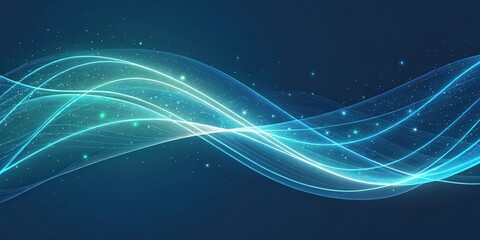 an abstract wavy, glowing lines pattern in shades of blue, conveying energy and motion, suitable for background or graphic design