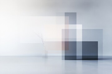 Fototapeta premium visually captivating abstract design featuring dynamic geometric shapes and flowing lines set against minimalist backdrop