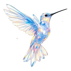 Obraz premium Colorful Pastel Hummingbird in a Mid-Air Flight Pose