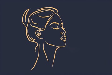 Minimalist Line Art of a Female Profile – Modern Digital Artwork