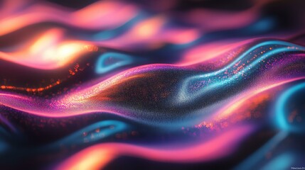 Vibrant, flowing waves of neon colors create a mesmerizing visual effect.