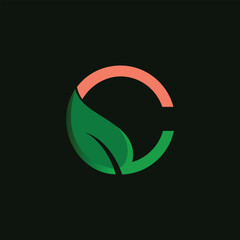 Letter C logo with leaf icon
