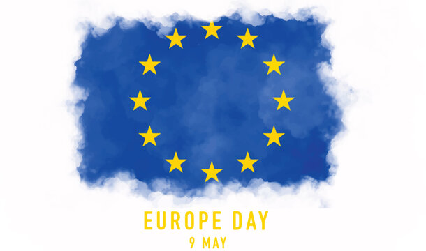 Happy europe day union euro eu blue color star yellow orange color national event may month 2025 year 9 nineth background wallpaper happy europe day celebration country europe emblem eu anniversary 