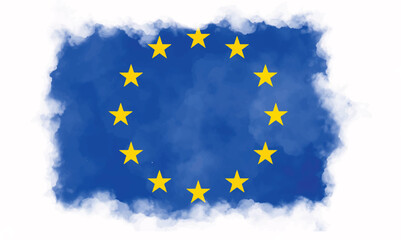 happy europe day blue color star yellow orange golden eu europe euro banner smoke white color vacation banner holiday tourist happy europe day event eu may month 2025 year union friendship country 