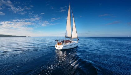 Obraz premium a sailboat floating on calm waters great for summer or beach themed designs