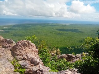 Christoffel mountain landscape with clouds on curacao