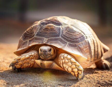 sucata tortoise on the ground closeup animal