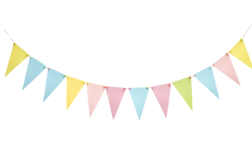 bunting flags on transparent background