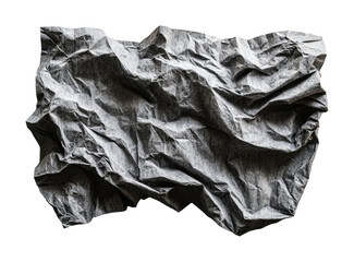 Texture of crumpled paper viewed from above showcasing intricate folds and shadows for design projects and creative works, cut out