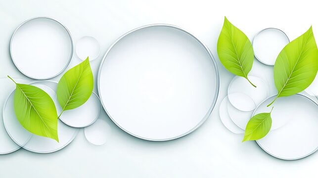 A green leafy design with white circles in illustration