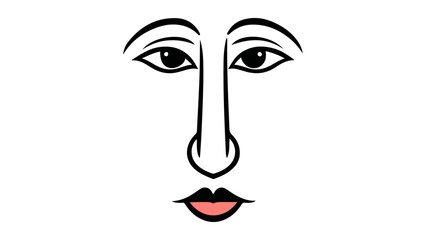 very simple vector illustration of face