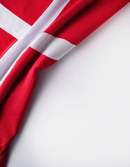 Red and white fabric draping elegantly to showcase design details and texture