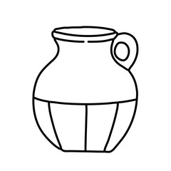 a pot hand drawn line art nordic scandinavian illustraion 