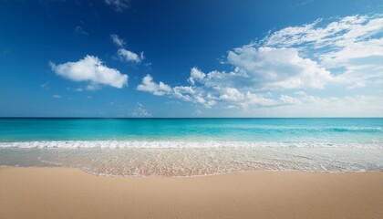 Fototapeta premium serene seascape summer beach blue ocean clouds