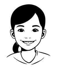 vector illustration of a little smiling girl