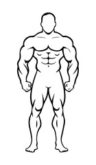 illustration of muscle man outline vector illustration