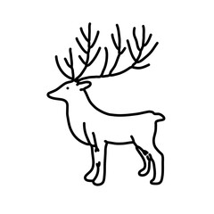 Reindeer hand drawn line art Nordic Scandinavian illustration 