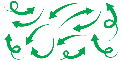 Hand drawn arrows set. Marker drawn arrows. Arrow icon. Arrows doodle. Editable stroke line icons. Vector illustration.