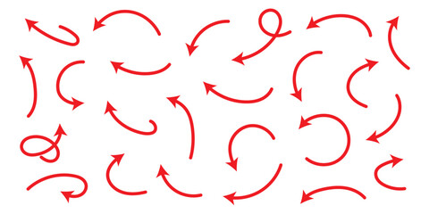 Hand drawn vector arrows doodle set on white background. design element vector illustration.