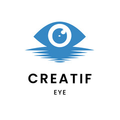Simple Logo featuring Eye with sea water Logo for Travel Agency, Resort Vector design illustration