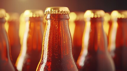 Brewery bottling event local brewery beverage production warm lighting close-up beer quality control