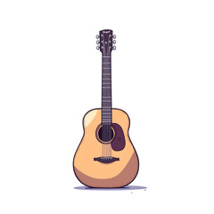 Obraz premium Illustration of Acoustic Guitar, isolated on transparent or white background Music Concept