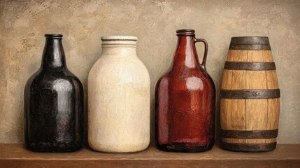 Brewery beer bottles showcase creative space artistic display indoor unique craftsmanship