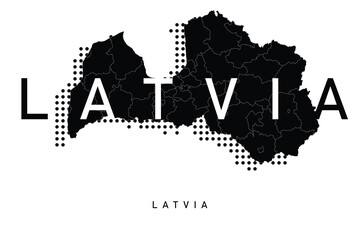 Latvia map illustration vector