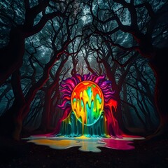 Melting Portal in a Dark Forest