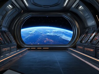 Fototapeta premium A spaceship interior. Generative AI