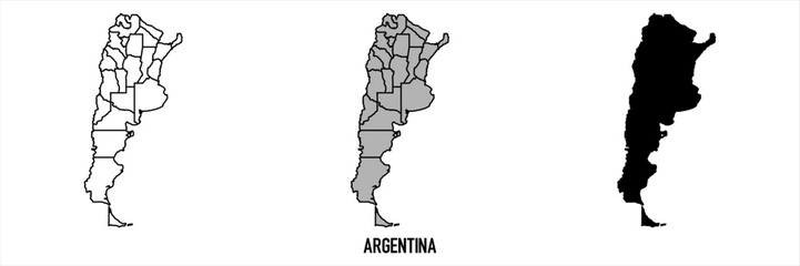 High detailed vector map - Argentina
