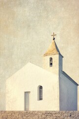 Fototapeta premium White church with cross